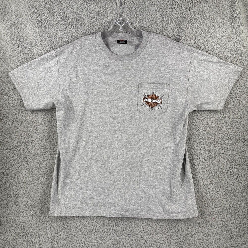 Vintage Harley Davidson Mexico Los Cabos San Lucas Biker Tee Shirt Large L Gray